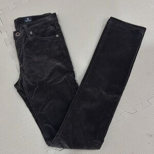 AG Adriano Goldschmied skinny straight grey velvet pants size 24R